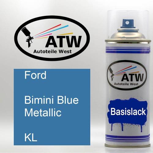 Ford, Bimini Blue Metallic, KL: 400ml Sprühdose, von ATW Autoteile West.